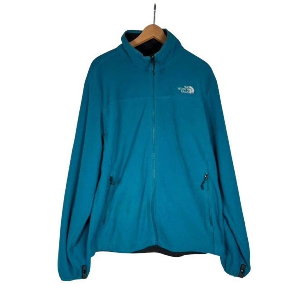 The North Face Mens Fleece Jacket Teal‎ Full Zip Outdoor Layering Size L
